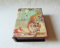 Úložné priestory & Organizácia - Drevená krabička Japonský tiger - 15875356_