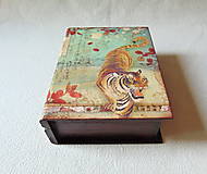 Úložné priestory & Organizácia - Drevená krabička Japonský tiger - 15875358_
