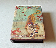 Úložné priestory & Organizácia - Drevená krabička Japonský tiger - 15875371_
