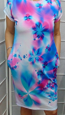 Šaty - Šaty s kapsami - tyrkys květy, velikost M - MAXI SLEVA:) - 15876381_