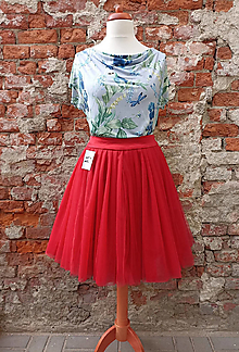 Sukne - Červená tylová sukně, velikost L - VELKÝ VÝPRODEJ - 15876553_