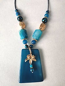 Náhrdelníky - Modrý náhrdelník - 15875603_
