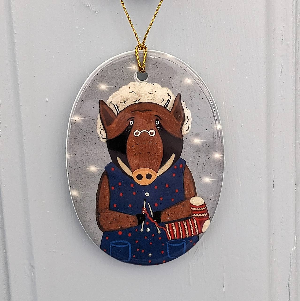 Porcelánová vianočná ozdoba Babka