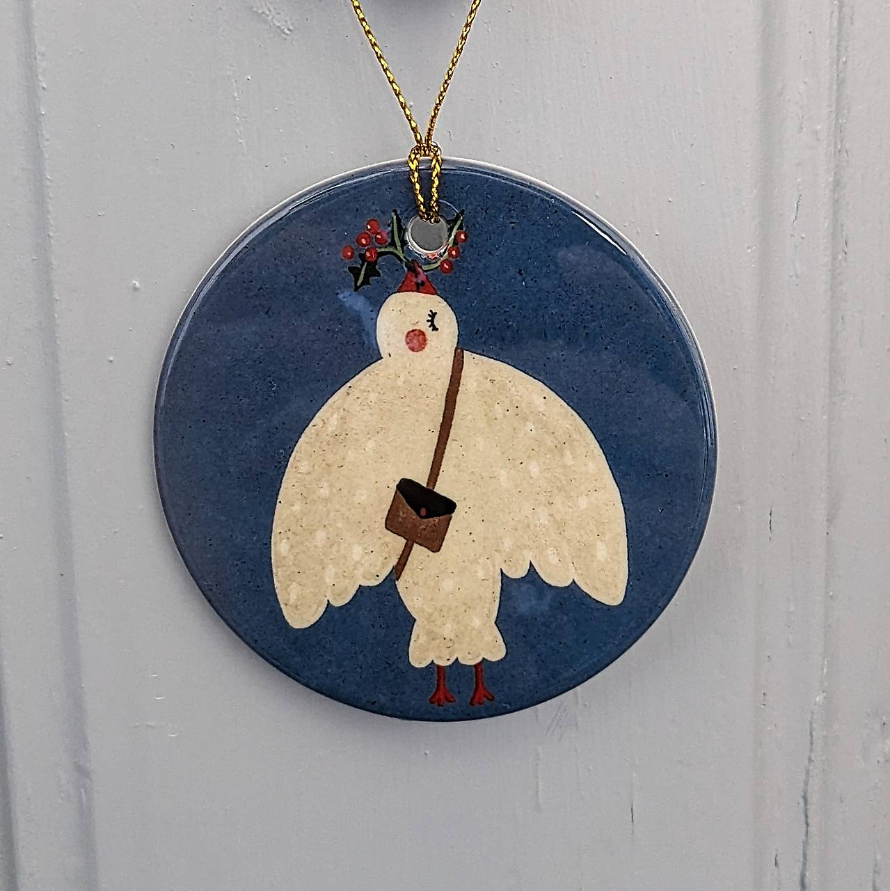 Porcelánová vianočná ozdoba Holubica