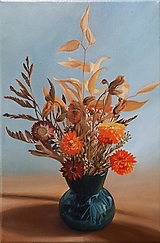 Obrazy - Sušená kytice ve váze - 15875668_