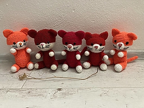 Hračky - mačka/mačička -červeno/oranžové - 15877014_