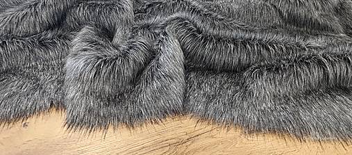 Textil - Kožušina umelá -Grey Black- cena za 10 cm - 15878211_