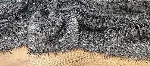 Textil - Kožušina umelá -Grey Black- cena za 10 cm - 15878211_