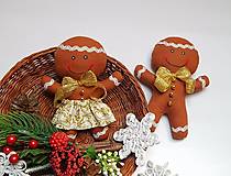 Dekorácie - Vianočné ozdôbky - perníčky, dievčatko/chlapček - 15877916_