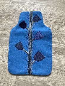 Úžitkový textil - Ozdobná ohrievacia fľaša-termofor (Modrá) - 15880715_
