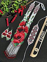 Sady šperkov - Set "Maky": náhrdelnik, náramok, náušnice tkane z rokajlových korálok Preciosa, ručná výroba - 15879483_