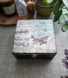 Úložné priestory & Organizácia - Drevená krabička Around world - 15883618_