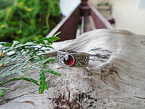 Prstene - Strieborny prsteň Ag 925 Granát - 15882160_