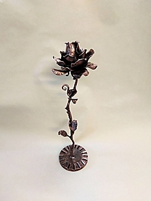 Dekorácie - Kovaná ruža v plnom rozkvete - 15882365_