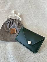 Peňaženky - kožená peňaženka NO.2 puzdro na karty (Zelená) - 15882238_