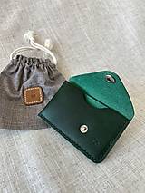 Peňaženky - kožená peňaženka NO.2 puzdro na karty (Zelená) - 15882240_