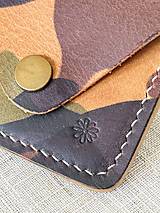 Peňaženky - kožená peňaženka N0.2 puzdro na karty (Hnedá) - 15882480_