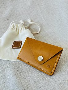 Peňaženky - kožená peňaženka NO.2 puzdro na karty (Žltá) - 15882333_