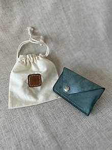 Peňaženky - kožená peňaženka N0.2 puzdro na karty (Zelená) - 15882482_
