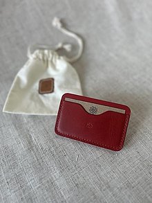 Peňaženky - Kožené púzdro na karty NO.1 (Červená) - 15882789_