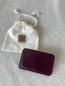 Peňaženky - Kožené púzdro na karty NO.1 (Fialová) - 15882797_