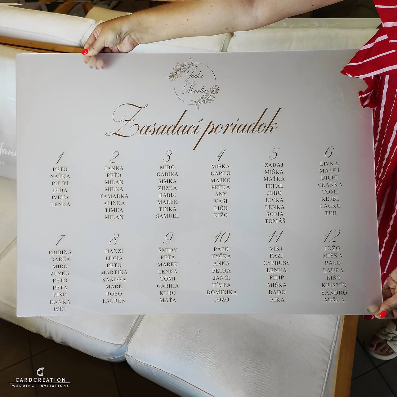 Zasadací poriadok na dymovom plexiskle ZP009