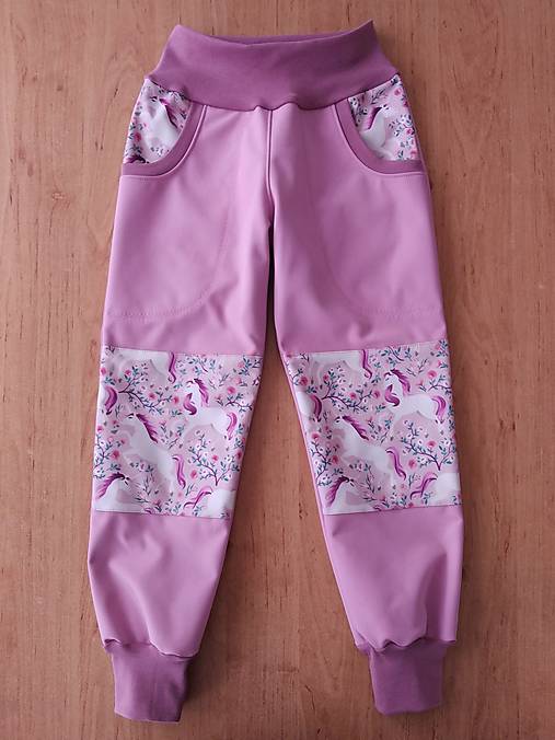 Detské oblečenie - Softshellky jednorožci  (116) - 15881428_