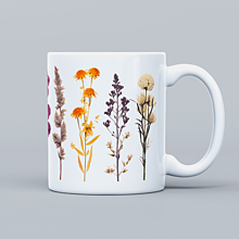 Nádoby - Prírodný jesenný keramický farebný kvetinový hrnček - 15883096_