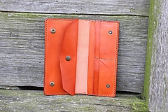 Peňaženky - Dámská kožená peňaženka - oranžová - 15883431_