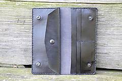 Peňaženky - Dámská kožená peňaženka - černá - 15883436_