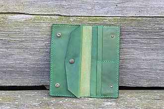 Peňaženky - Dámská kožená peňaženka - zelená - 15883395_