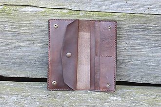Peňaženky - Dámská kožená peňaženka - hnědá - 15883400_