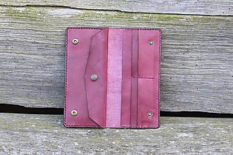 Peňaženky - Dámská kožená peňaženka - fialová - 15883416_
