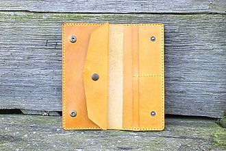 Peňaženky - Dámská kožená peňaženka - žlutá - 15883447_