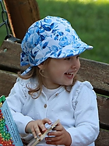 Detské čiapky - Letný detský šilt modrý akvarel - prémiová bavlna - 15885400_