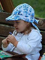 Detské čiapky - Letný detský šilt modrý akvarel - prémiová bavlna - 15885401_