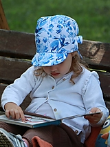 Detské čiapky - Letný detský šilt modrý akvarel - prémiová bavlna - 15885402_