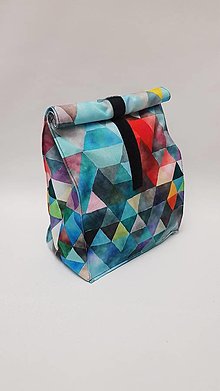 Iné tašky - Vrecko na desiatu  (Trojuholníky tyrkys) - 15884562_