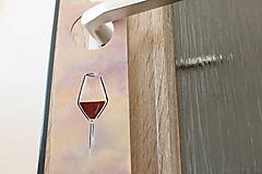 Tabuľky - Obojstranná drevená tabuľka na dvere "Wine time, coffee time" - 15885427_