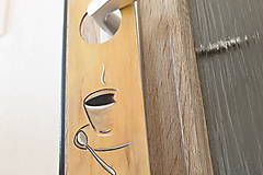 Tabuľky - Obojstranná drevená tabuľka na dvere "Wine time, coffee time" - 15885428_