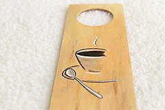 Tabuľky - Obojstranná drevená tabuľka na dvere "Wine time, coffee time" - 15885429_
