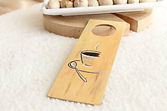 Tabuľky - Obojstranná drevená tabuľka na dvere "Wine time, coffee time" - 15885430_