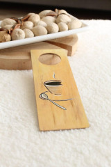 Tabuľky - Obojstranná drevená tabuľka na dvere "Wine time, coffee time" - 15885431_