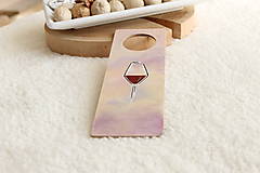 Tabuľky - Obojstranná drevená tabuľka na dvere "Wine time, coffee time" - 15885433_