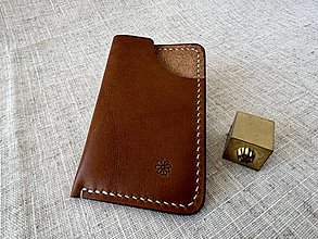 Peňaženky - Kožené púzdro na karty NO.2 Peňaženka (Hnedá) - 15885252_