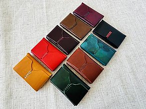 Peňaženky - kožené púzdro na vizitky / mini peňaženka - 15885492_