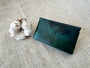 Peňaženky - kožené púzdro na vizitky / mini peňaženka (Pestrofarebná) - 15885559_