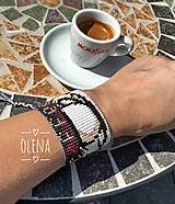 Náramky - Náramok "Káva. Coffee" tkaný z rokajlových korálok Preciosa, ručná výroba - 15884151_