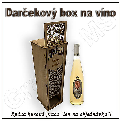 Dekorácie - Darčekový box na fľašu - vzor B - 15885089_