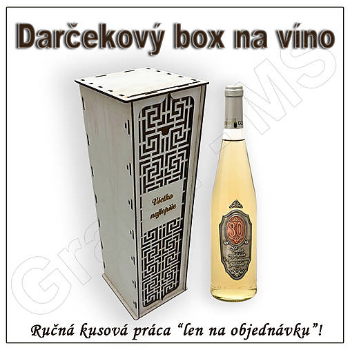 Dekorácie - Darčekový box na fľašu - vzor A - 15885090_